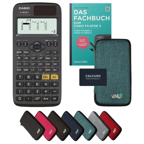 CASIO fx-85DE X Taschenrechner inkl. Schutztasche und Fachbuch - Taschenrechner mit 325 Funktionen, ideal für Schule und Studium. Inklusive robuster Schutztasche und Fachbuch mit Schritt-für-Schritt-Anleitungen für optimalen Lernsupport.