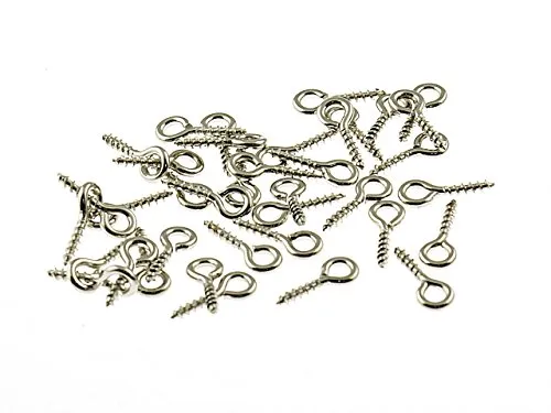 Schraubösen in silberfarben platiniert, 10 mm von Vintageparts, DIY-Schmuck 50