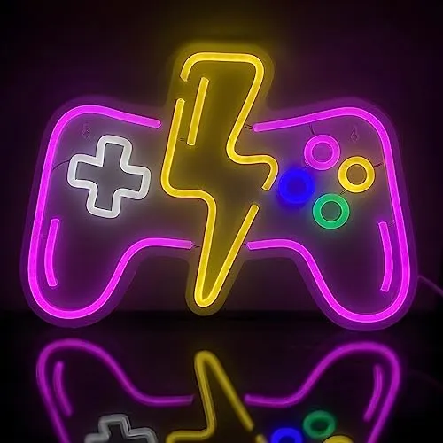Controller pink gelb Neonlicht LED Neon Schild USB Licht Lampe Reklame Leuchte Party Nachtlicht Wand Dekoration Hintergrund Beleuchtung Deko Wandleuchte Gaming Gamingroom Setup Streamer BAR