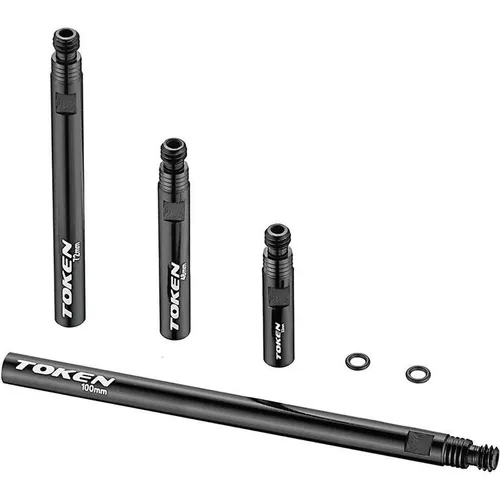 TOKEN Ventilverlängerung schwarz für SV Felgen 30-40mm - Praktische Ventilverlängerung für Fahrradfelgen, erleichtert das Aufpumpen dank optimaler Länge. Robustes Design, inklusive O-Ringe, für eine einfache Montage und zuverlässige Nutzung.