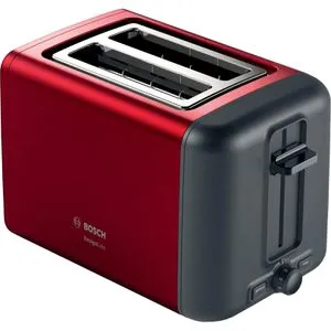 Bosch Kompakt Toaster DesignLine TAT3P424DE - 2-Scheiben Toaster mit Edelstahl-Brötchenaufsatz, Auftaufunktion und automatischer Abschaltung für perfektes Röstvergnügen