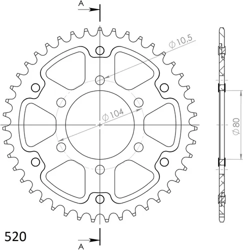 Stealth-Kettenrad Supersprox 520