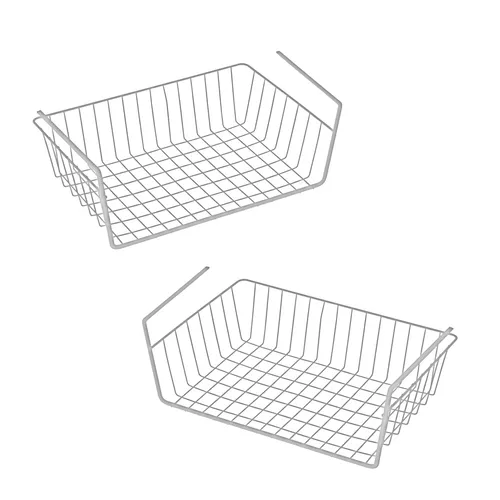 Metall Aufbewahrungs Hängekorb 40 cm - 2 Farben - Schrank Organizer Regal Korb