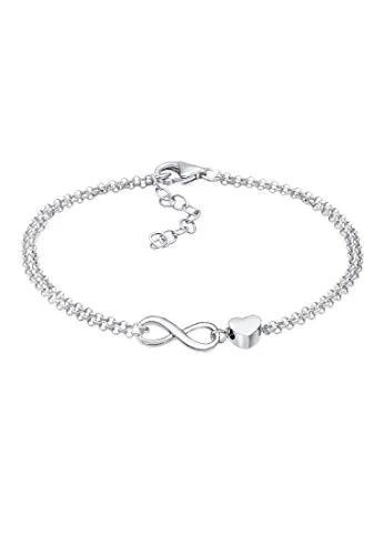 Armband Damen Herz Liebe Unendlichkeit Infinity in 925 Sterling Silber - Schmuck für Damen: Romantisches Charm-Armband aus 925 Sterling Silber, perfekt für besondere Anlässe wie Valentinstag oder Geburtstag. Ein zeitloses Geschenk mit Herz-Design.