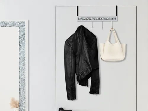 Türgarderobe zum Einhängen mit Spiegelglas in grau von MIRRORS AND MORE