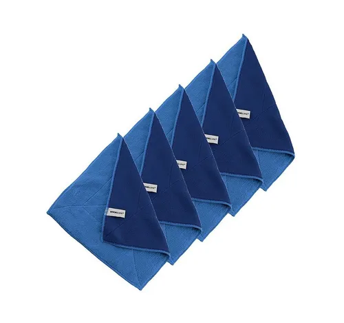 Kochblume Microfasertuch Set, 5-teilig | Premium Microfaser in blau von Kochblume