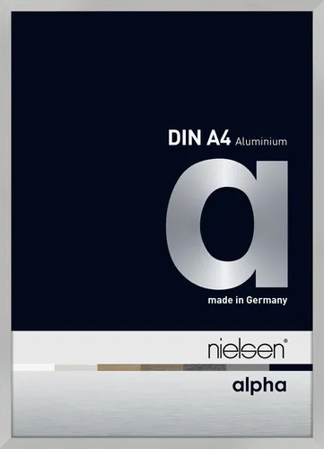 Nielsen Aluminium Bilderrahmen Alpha 21x29,7 cm – Eleganter Hängerahmen in Silber Matt - Bilderrahmen aus Aluminium, ideal für moderne Wohnräume. Mit Klarglas schützt er Ihre Bilder und setzt sie perfekt in Szene.