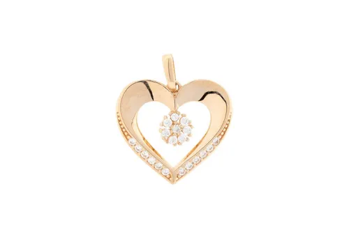 Golders Herzanhänger aus 585 Rotgold mit Zirkonia – Eleganter Damen Schmuck - Wunderschöner Herzanhänger aus 585 Rotgold mit funkelndem Zirkonia, ideal als Geschenk für besondere Anlässe. Perfekt für stilbewusste Damen, die Akzente setzen möchten.