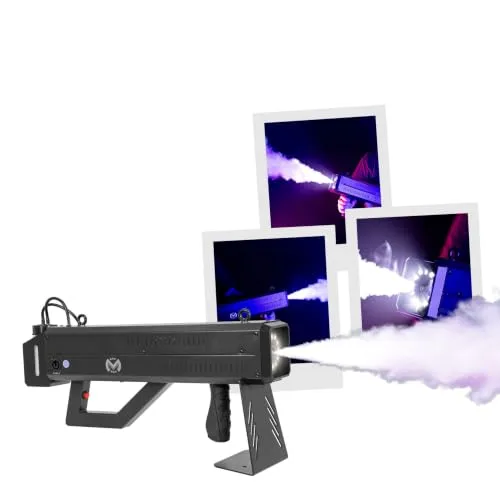 Mac Mah Fog Blaster 1000 Nebelmaschine Machine CO2 Effekt Stroboskop-LEDs DJ Bühne Reichweite 4-6 m Dauernebel bis 30 s W Heizelement Triggergesteuert ideal für DJs Live-Acts Clubs Gun Jet