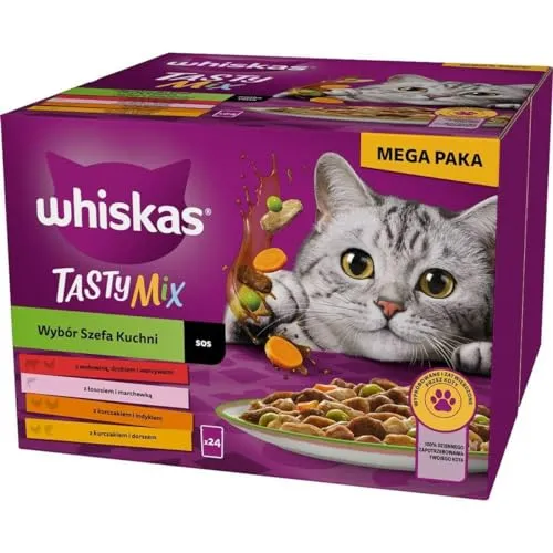 whiskas Katzenfutter Adult Chef's Choice Huhn Lachs Truthahn Kalb Kabeljau 85 g 24 x 85 g