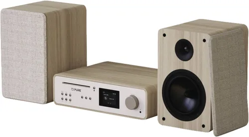PURE Classic Stereo Cotton White/Oak Stereoanlage - Kompakt-Stereoanlage im eleganten Design, bietet hervorragenden Klang und ist ideal für jeden Raum.