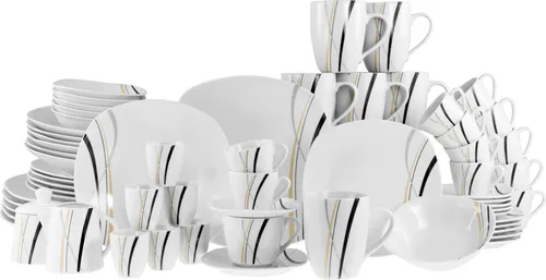 Komiservice Square City Line Weiß, 62-teilig von CreaTable