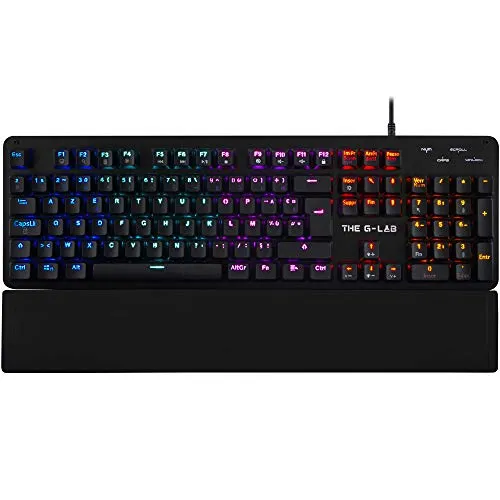 THE G-LAB Keyz Carbon-E RGB Mechanische Gaming-Tastatur (Blauer Schalter) (schwarz)