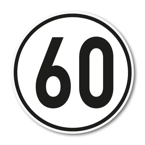 km/h Aufkleber I Größe Ø 20 cm I Geschwindigkeitsaufkleber I kfz_540 60