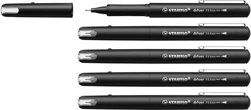 STABILO - Premium-Fineliner - drver - fein - 5er Pack - schwarz