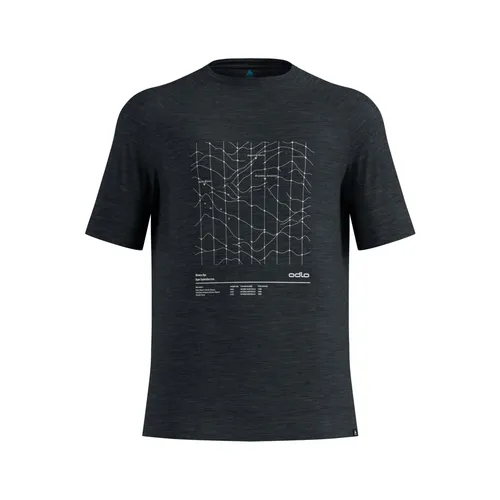 Odlo Herren Merino Tencel Hyper Map T-Shirt (Größe M, schwarz)