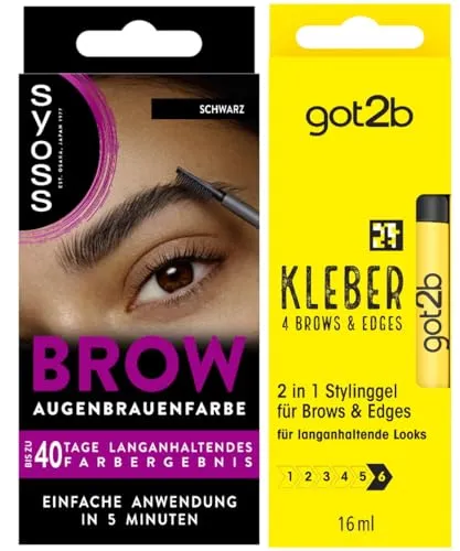 Syoss Augenbrauen Kit & got2b Kleber für perfekte Augenbrauen - Brauenstifte & -puder - Syoss Kit für einen natürlichen Look und got2b Kleber für langanhaltenden Halt, ideal für die perfekte Augenbrauenform.