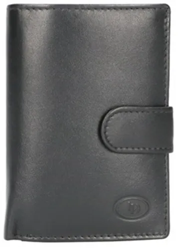 LD Leder Damen Bügel-Geld-Börse Geldbeutel RFID schwarz 9 x 13 x 3 Metallbügel