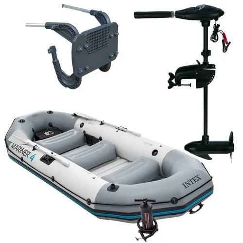 Intex Schlauchboot-Set Mariner 4 mit Außenbordmotor