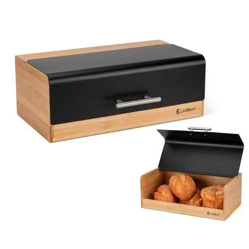 CHLEBAK BAMBUSOWY POJEMNIK NA PIECZYWO E-6067 CZARNY ELITEHOFF 5907768760670