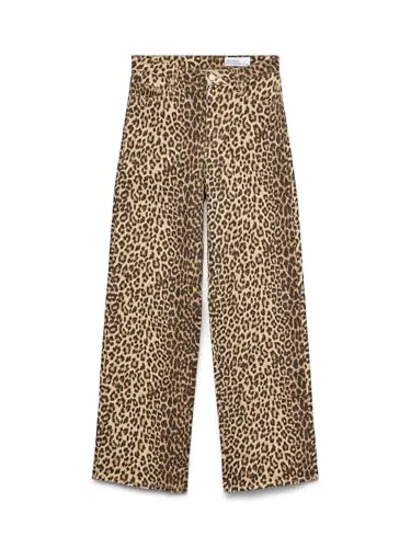 Vero Moda 7/8-Jeans Tessa - Elegante High Waist Jeans - Jeans in 7/8-Länge mit animalischem Print, aus 97% Baumwolle für hohen Tragekomfort. Ideal für einen stylishen Look im Alltag.