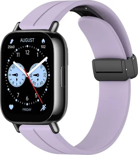 Für Xiaomi Redmi Watch 5 Lite Silikon Armband mit Magnetischer Faltschließe Lila