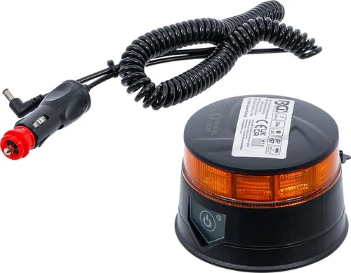 BGS Akku-Rundumkennleuchte | Gelb mit Magnet | 12V/24V von BGS technic