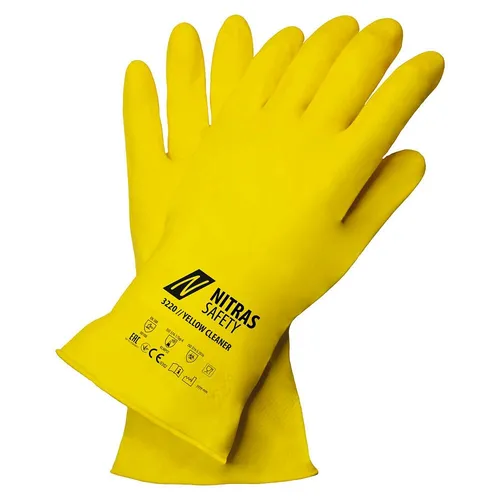 NITRAS SAFETY unisex Chemikalienschutzhandschuh 3220 Yellow Cleaner gelb...