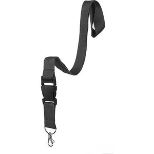 Karteo Schlüsselband schwarz, Textil, Karabiner 43cm, mit Sicherheitsverschluss