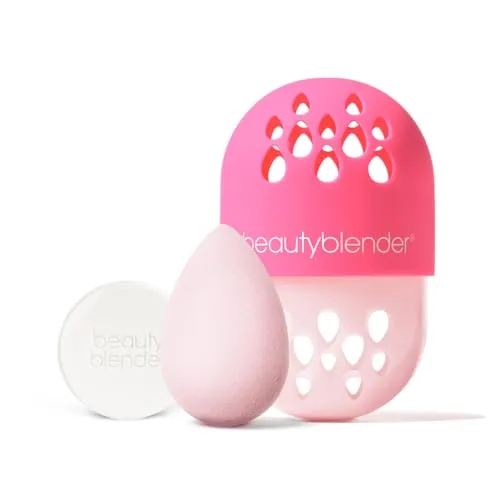 beautyblender Make-up-Accessoires Set - Sonstige Make-Up-Artikel, perfektes Geschenkset für makelloses Make-up mit original beautyblender, Reiniger und Halter für optimale Pflege und Aufbewahrung.
