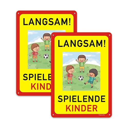 Stück Achtung Kinder Schilder Bitte langsam Fahren, Alu 20x30cm Warnschild spielende Kinder Vorsicht Hier Spielen Kinder 2