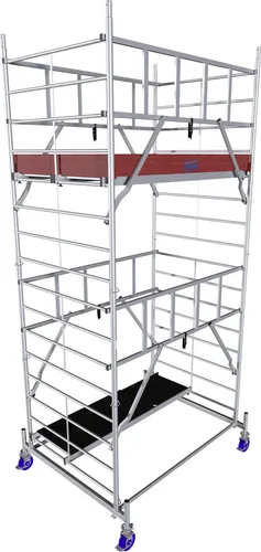 Krause Fahrgerüst MONTO ProTec XXL Aluminium 5,30 m - Stabiles Aluminiumgerüst mit einer Arbeitshöhe von 5,30 m, ideal für professionelle Anwendungen und Renovierungen.