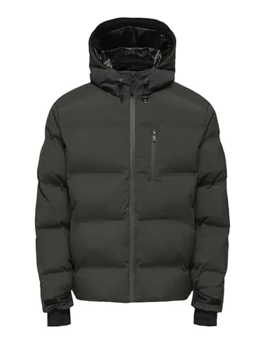 Only & Sons ONSMATHIS Jacke für Herren - Moderne Langarmjacke aus 100% recyceltem Polyester, ideal für stilvolle Outfits. Mit warmer Daunenpolsterung für angenehmen Tragekomfort.