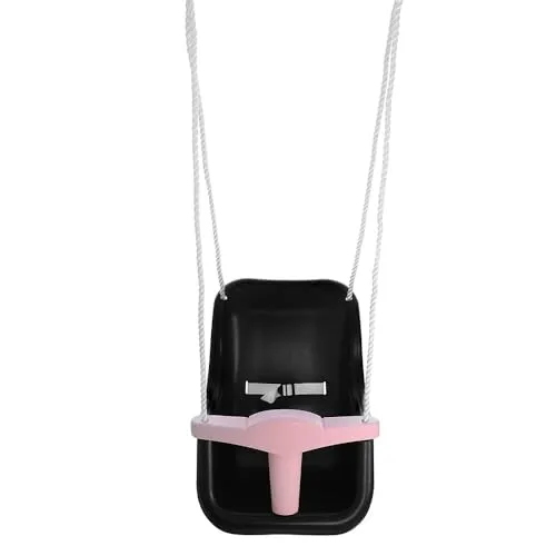 Hörby Bruk Babyschaukel (Kinderschaukel/Schaukel) Kunststoff, schwarz rosa, hohe Rückenlehne, max. 25kg - 4032