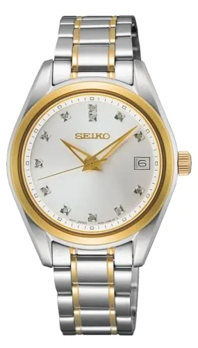 Seiko Damen Analog Quarz Uhr SUR582P1 - Armbanduhren für Damen, hochwertige Edelstahlverarbeitung mit kratzfestem Saphirglas und bis 10 BAR wasserdicht – ideal für den Alltag und besondere Anlässe.