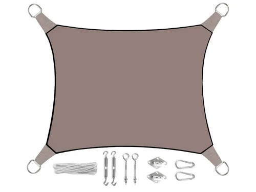 PEREL Sonnensegel Rechteck 2x3m/3x4m - Effektiver Sonnenschutz für Balkon und Garten - Das PEREL Sonnensegel bietet optimalen Schutz vor Sonne und Wind. Mit robustem Polyester, in verschiedenen Größen und Farben erhältlich, ist es ideal für Terrasse, Balkon und Garten! Einfach zu befestigen mit dem mitgelieferten Ösenset.