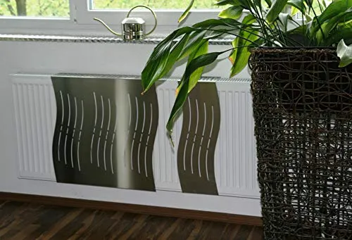 Edelstahl Heizkörperverkleidung 60 x 60 cm Design: Wave von Szagato - Abzüge, Gitter & Belüftungen - Hochwertige Heizkörperverkleidung aus Edelstahl, Made in Germany, zur optischen Aufwertung alter Heizkörper ohne Installationsaufwand.
