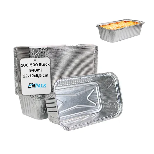 Enpack Aluschale Auflaufschale Grillschale 901L / 940ml Grillen Kochen Take Away