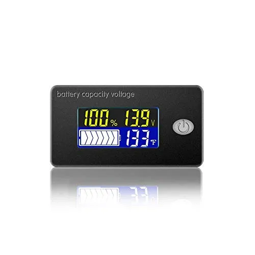 CPTDCL 4-in-1 Batterie-Monitor, Kapazitätsmesser, Voltmeter, 0–82 °C, Thermometer, Batterie Kraftstoffanzeige, Spannungsmonitor (12V)