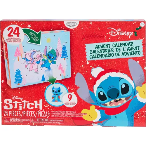 Just Play Adventskalender Disney Stitch 2025 (24-tlg) - Adventskalender mit 12 süßen Stitch-Überraschungen, ideal für kleine Disney-Fans, sorgt für tägliche Freude und Weihnachtsstimmung.