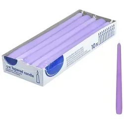 DeinPack 10 Spitzkerzen - Flieder - Dekorative Haushaltkerzen - Brenndauer 8 Stunden