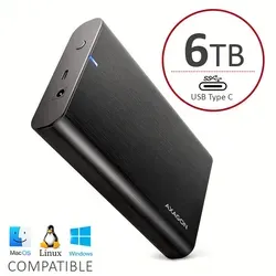 AXAGON 6TB Externe HDD Aluminium USB-C