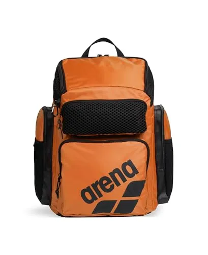 Arena Rucksack Tasche Schwimmen One Gehen Backpack 45 Orange - Vielseitiger Schwimmsport-Rucksack in leuchtendem Orange, ideal für den täglichen Gebrauch und das Training am Wasser.