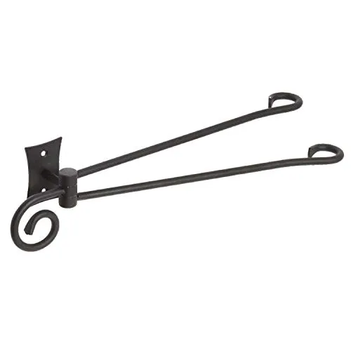 REBECCA Doppel-Handtuchhalter drehbar 300mm, Schwarz - Eleganter Doppel-Handtuchhalter aus lackiertem Stahl, drehbar und ideal für stilvolle Badezimmer. Kunstschmiedekunst trifft auf modernes Design.