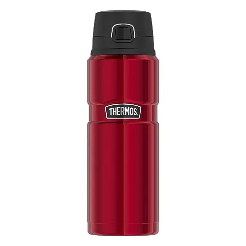 THERMOS STAINLESS KING Thermosflasche rot 0,70l - Thermobehälter mit beeindruckender Isoliertechnologie: 15h heiß & 24h kalt, absolut dicht und spülmaschinenfest – ideal für unterwegs!