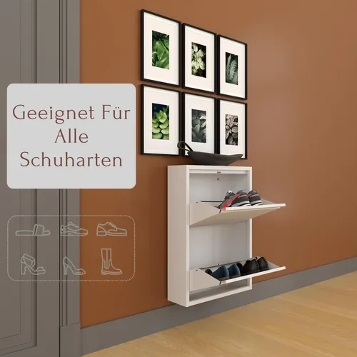 Schuhkipper, Metall 50 x15 x70 cm, weiß RAL 9003 in weiß von Mades GmbH