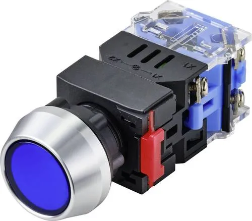 TRU COMPONENTS TC-9428128 LAS0-L-11Z/B/12V Druckschalter 250V 5A 1 x Aus/Ein rastend Blau IP40 1St.