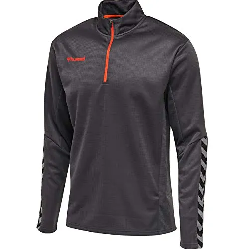 Hummel Jungen Sweatshirt Hmlauthentic Kids Half Zip Sweatshirt, Asphalt, 140, 204928-1525-140
