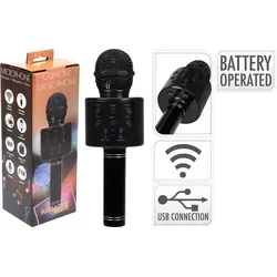 Karaoke Mikrofon FM Spielzeug kabellos mit Bluetooth und Lautsprecher - Schwarz