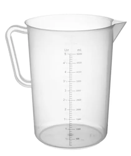 HENDI Messbecher, mit Skalierung, ergonomischer Griff, Bruchsicher, 5L, ø190x(H)270mm, Polypropylen, Transparent